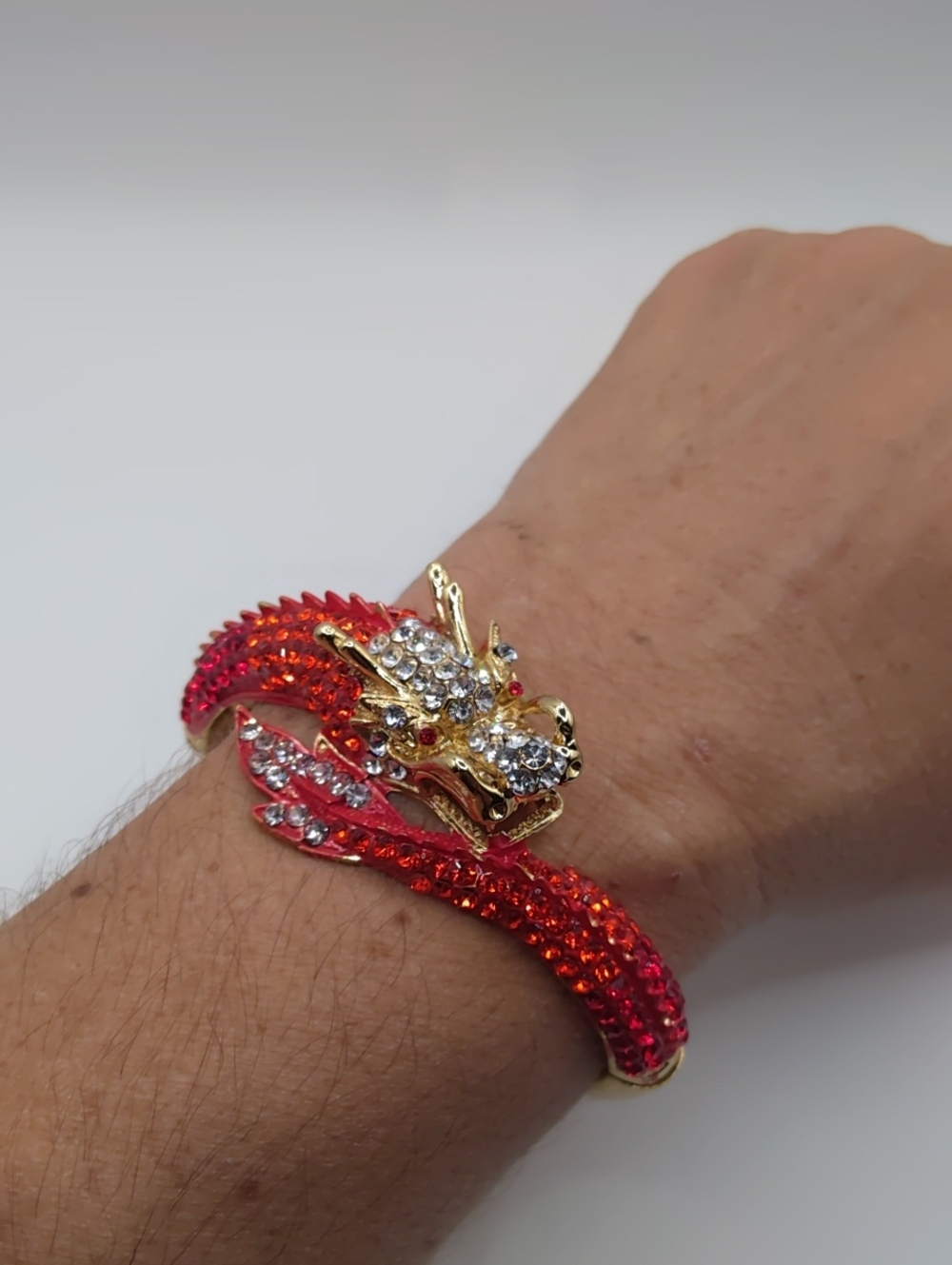 Dragon Clamper Orange, Red and Clear Rhinestones - Picture 7 of 7
